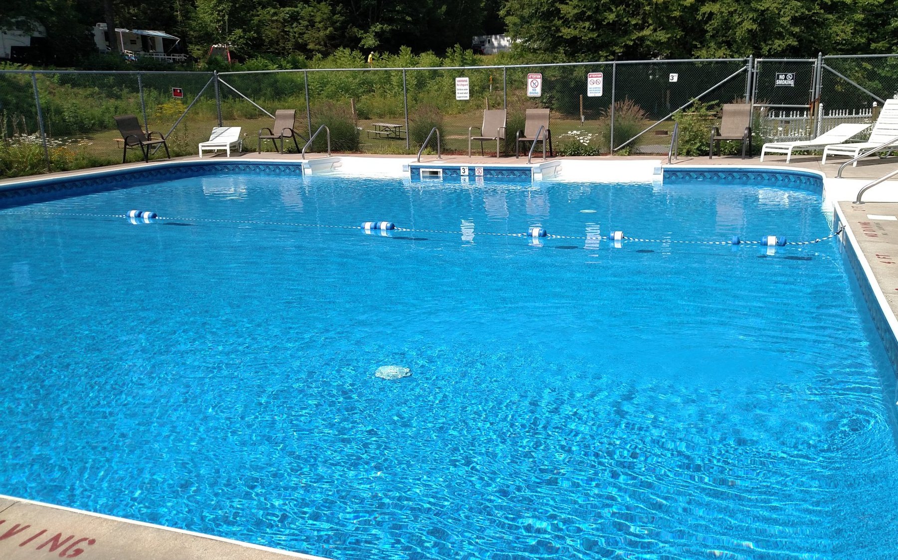 The outdoor swimming pool at Pioneer Valley on a sunny day